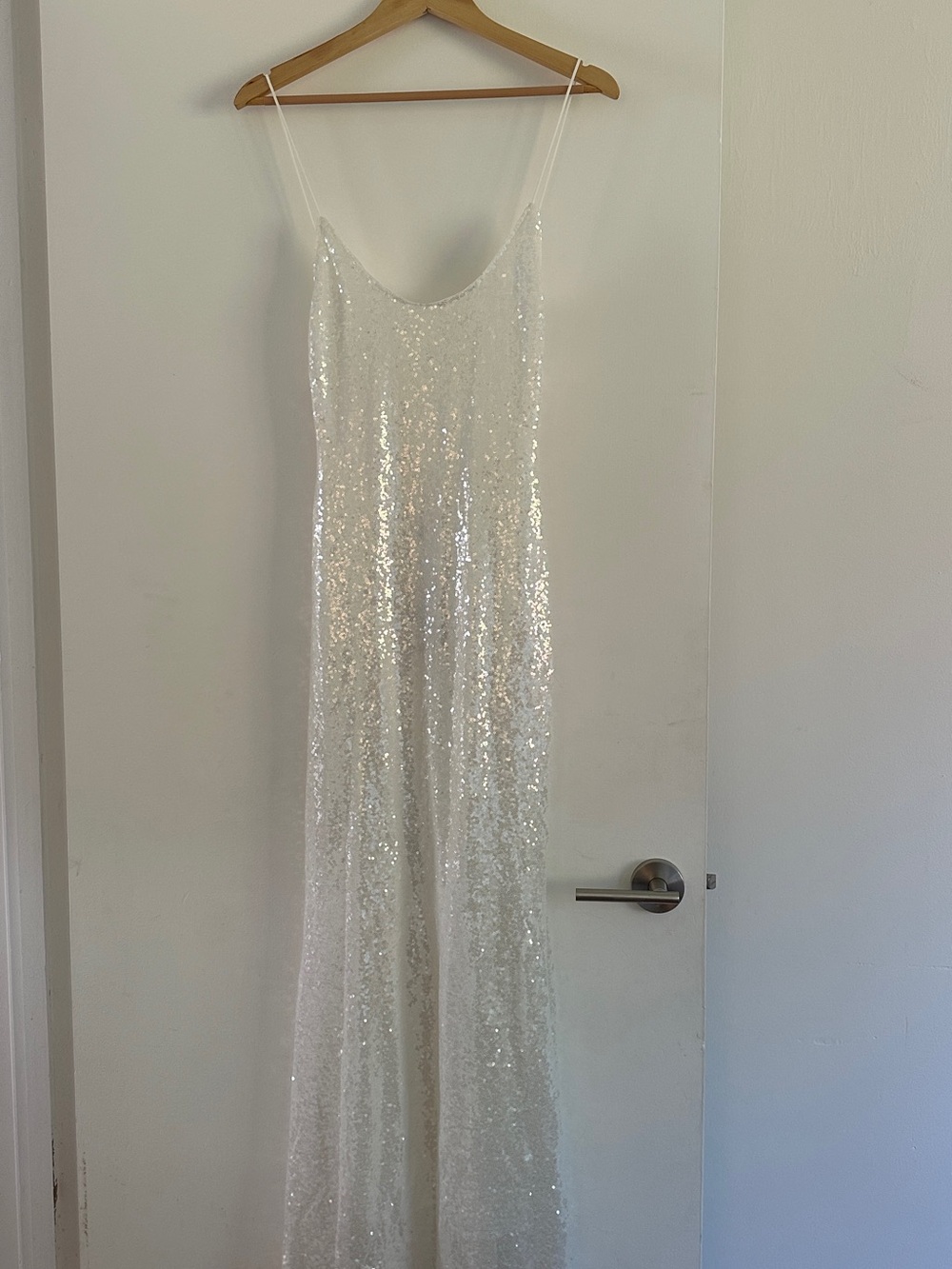 White Sequin Maxi Dress